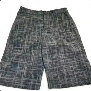 Under Armour Kids Golf Shorts Gray Plaid HeatGear Size L